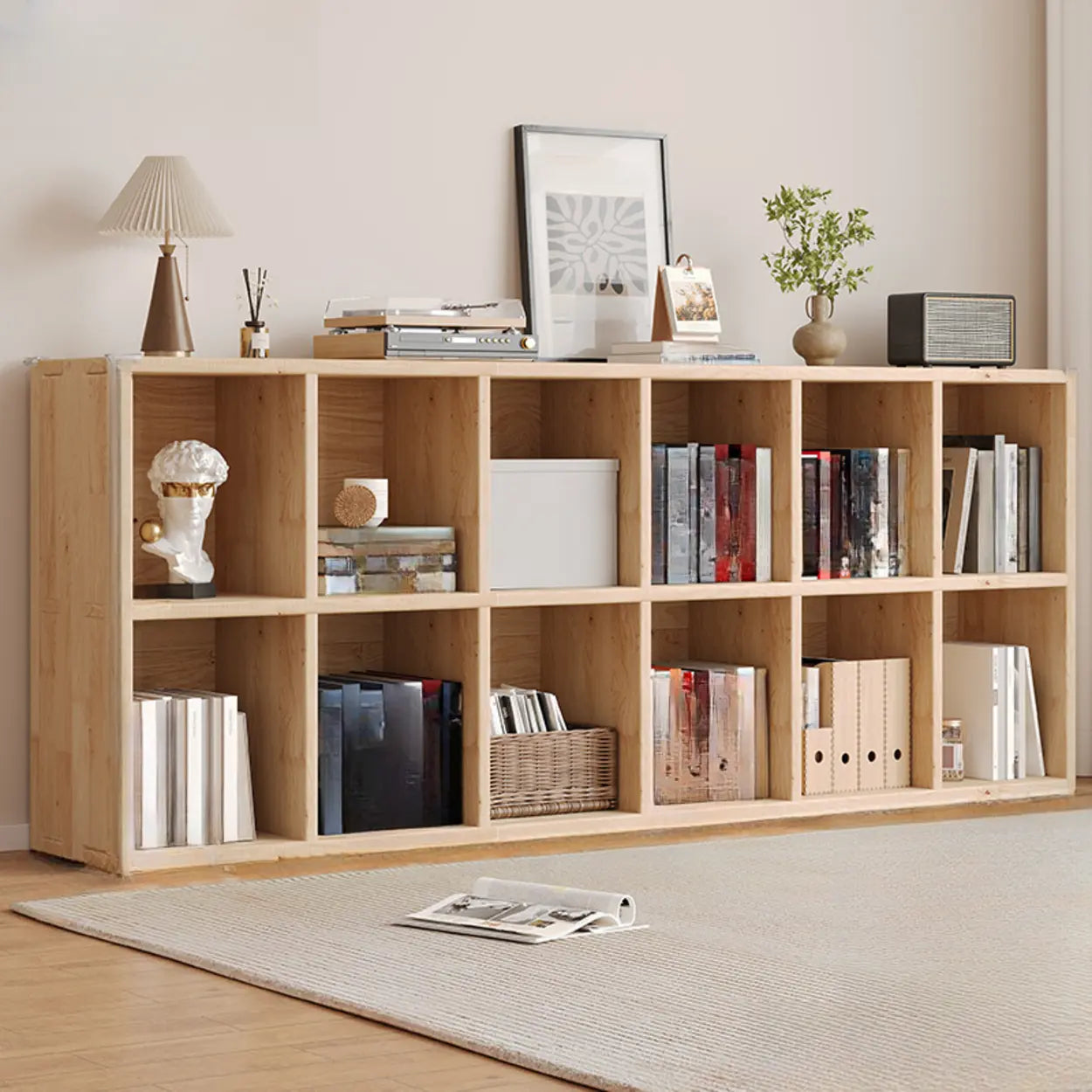 Casual Horizontal Wooden Closed Back Bookcase
