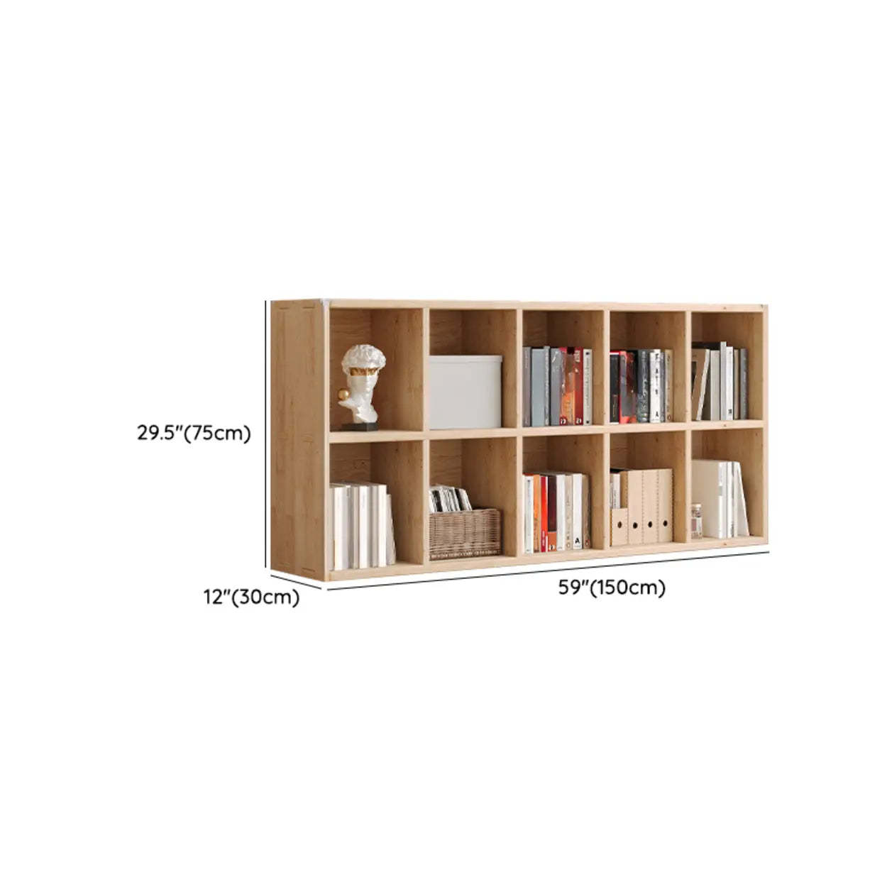 Casual Horizontal Wooden Closed Back Bookcase