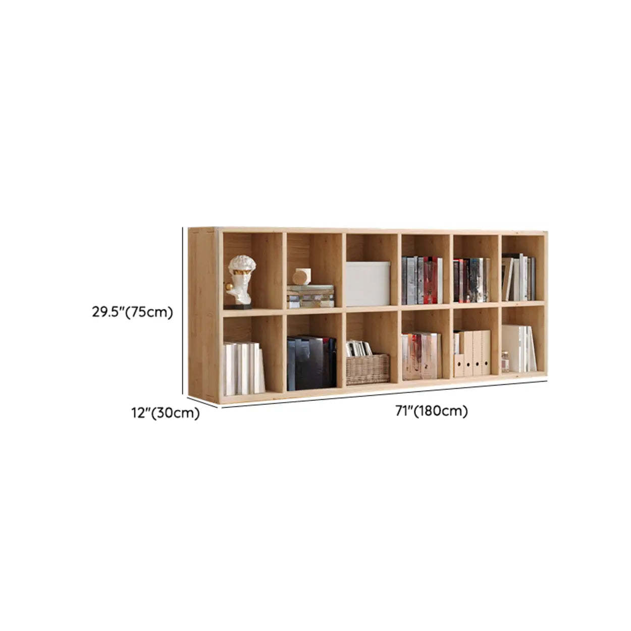 Casual Horizontal Wooden Closed Back Bookcase