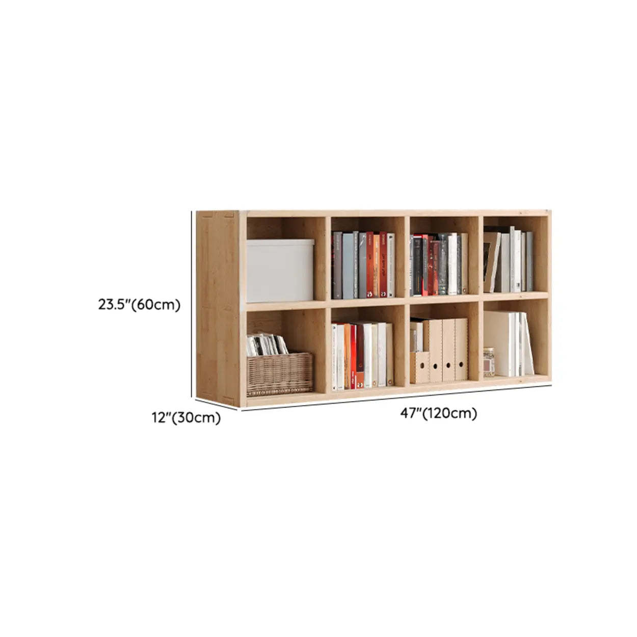 Casual Horizontal Wooden Closed Back Bookcase