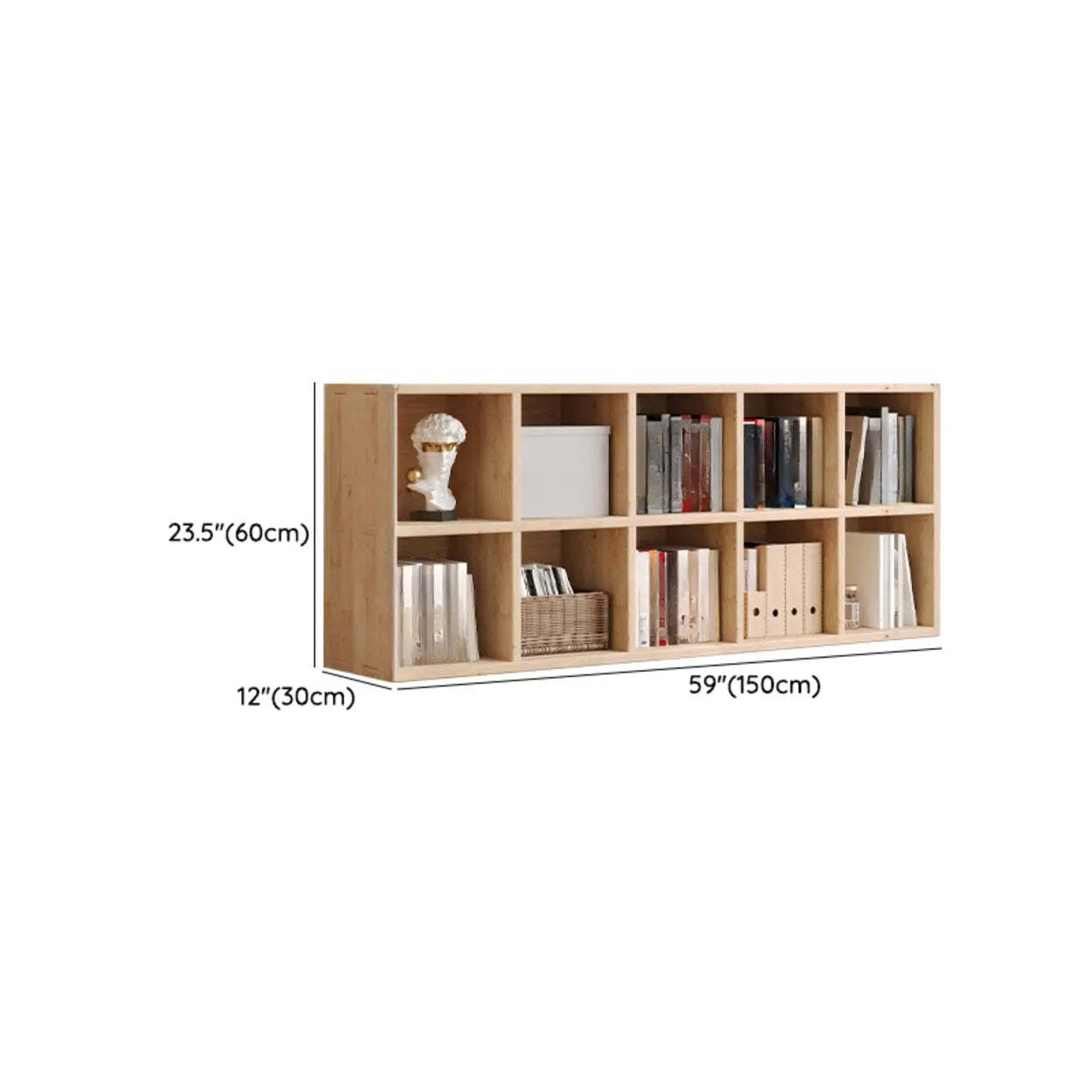 Casual Horizontal Wooden Closed Back Bookcase