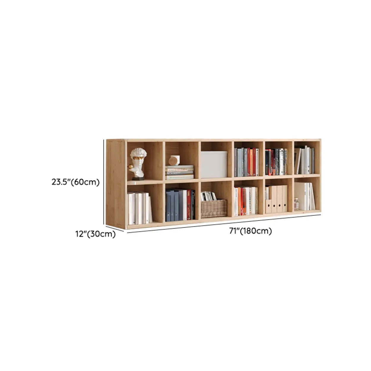 Casual Horizontal Wooden Closed Back Bookcase