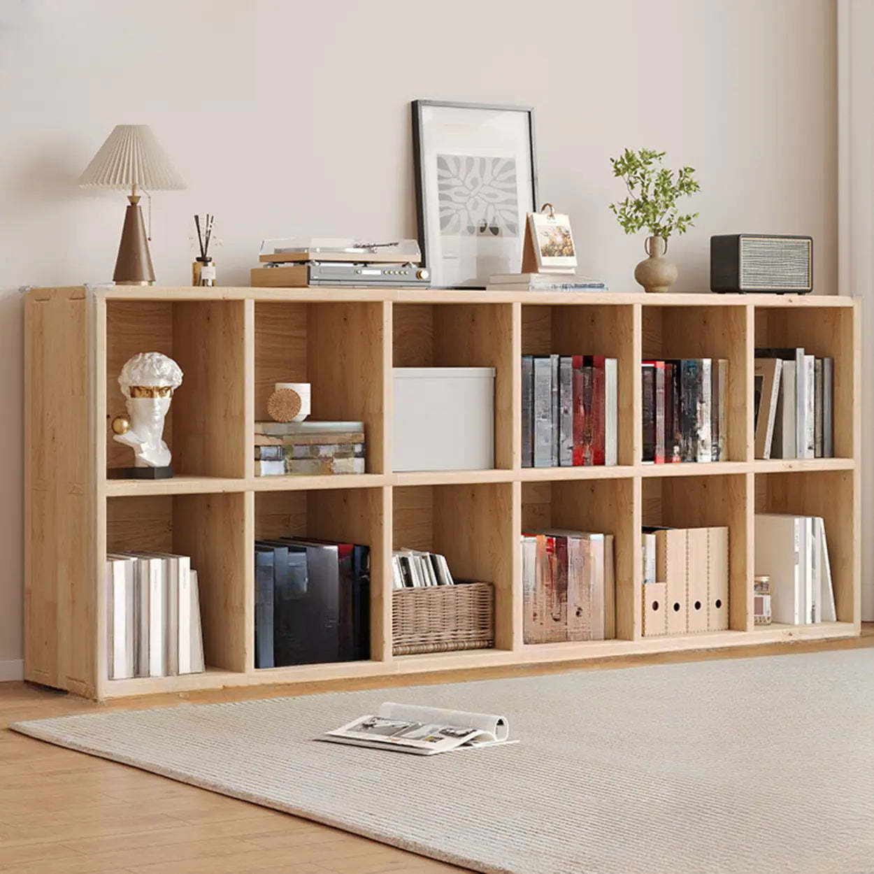 Casual Horizontal Wooden Closed Back Bookcase