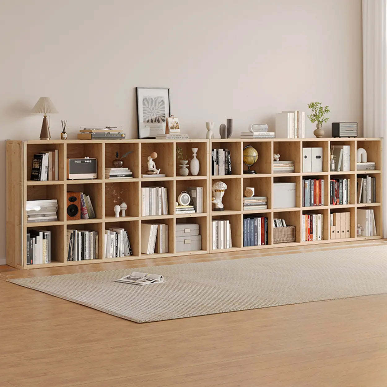 Casual Horizontal Wooden Closed Back Bookcase