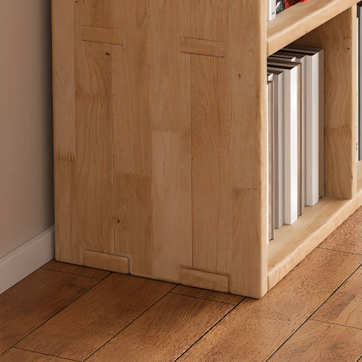 Casual Horizontal Wooden Closed Back Bookcase