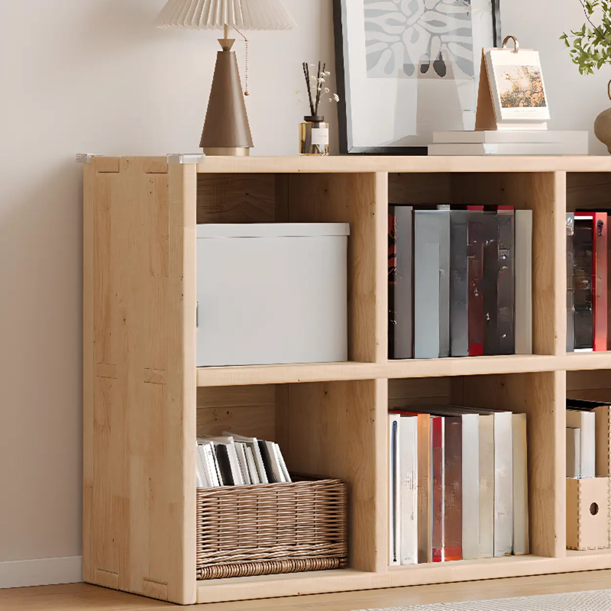 Casual Horizontal Wooden Closed Back Bookcase