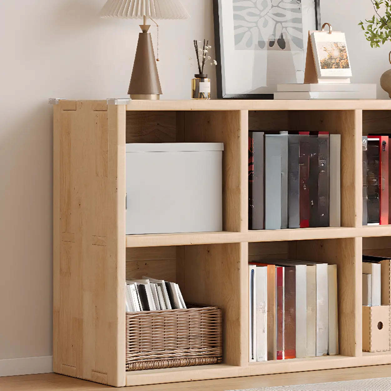 Casual Horizontal Wooden Closed Back Bookcase