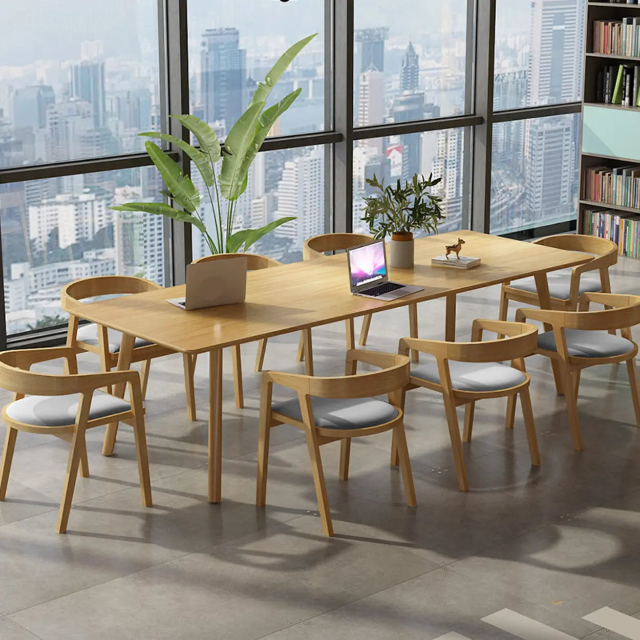 Casual Wood 8-Person Rectangular Conference Table — Table Only