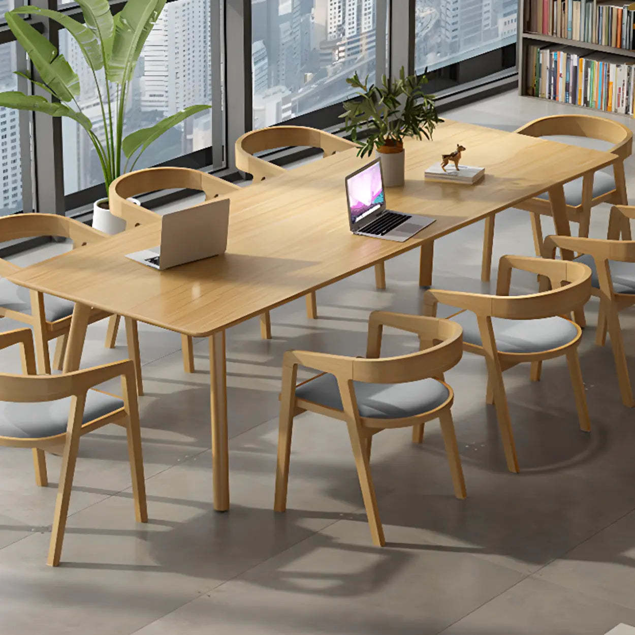 Casual Wood 8-Person Rectangular Conference Table — Table Only