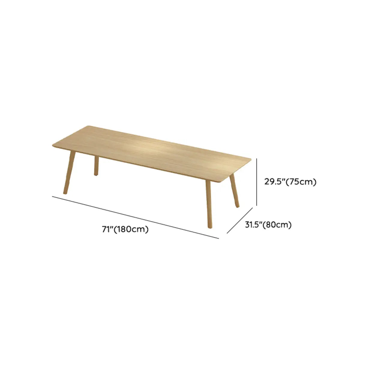 Casual Wood 8-Person Rectangular Conference Table