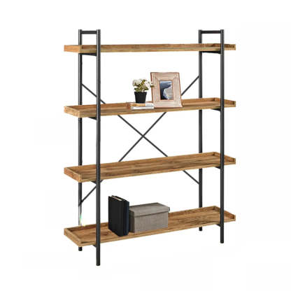 Casual Open-Back Metal Frame Rectangular Bookcase