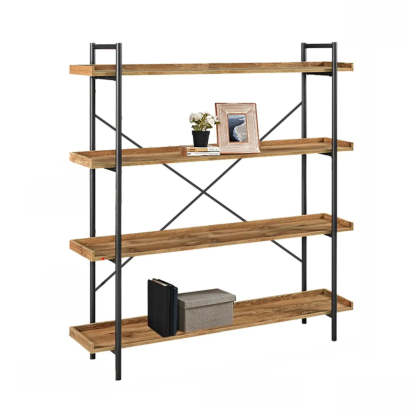 Casual Open-Back Metal Frame Rectangular Bookcase