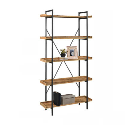 Casual Open-Back Metal Frame Rectangular Bookcase