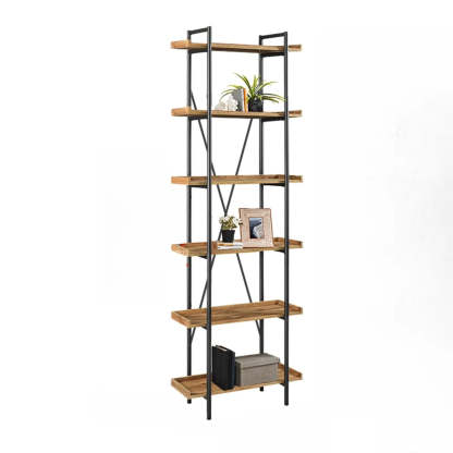Casual Open-Back Metal Frame Rectangular Bookcase