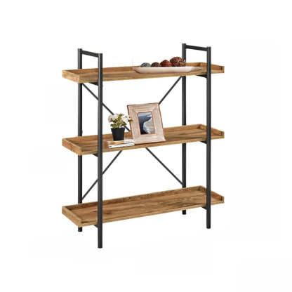 Casual Open-Back Metal Frame Rectangular Bookcase