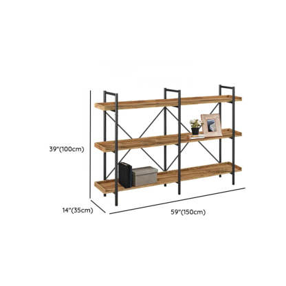Casual Open-Back Metal Frame Rectangular Bookcase