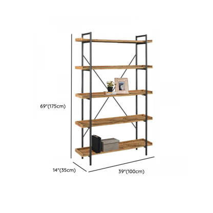 Casual Open-Back Metal Frame Rectangular Bookcase