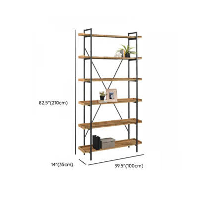 Casual Open-Back Metal Frame Rectangular Bookcase