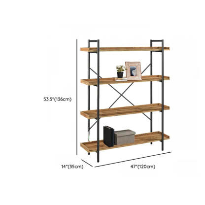 Casual Open-Back Metal Frame Rectangular Bookcase