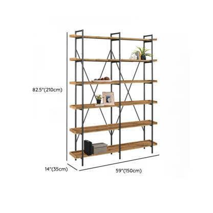 Casual Open-Back Metal Frame Rectangular Bookcase