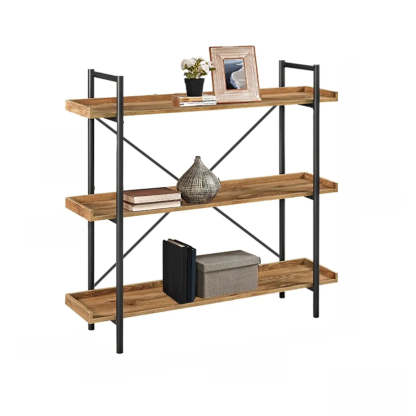 Casual Open-Back Metal Frame Rectangular Bookcase