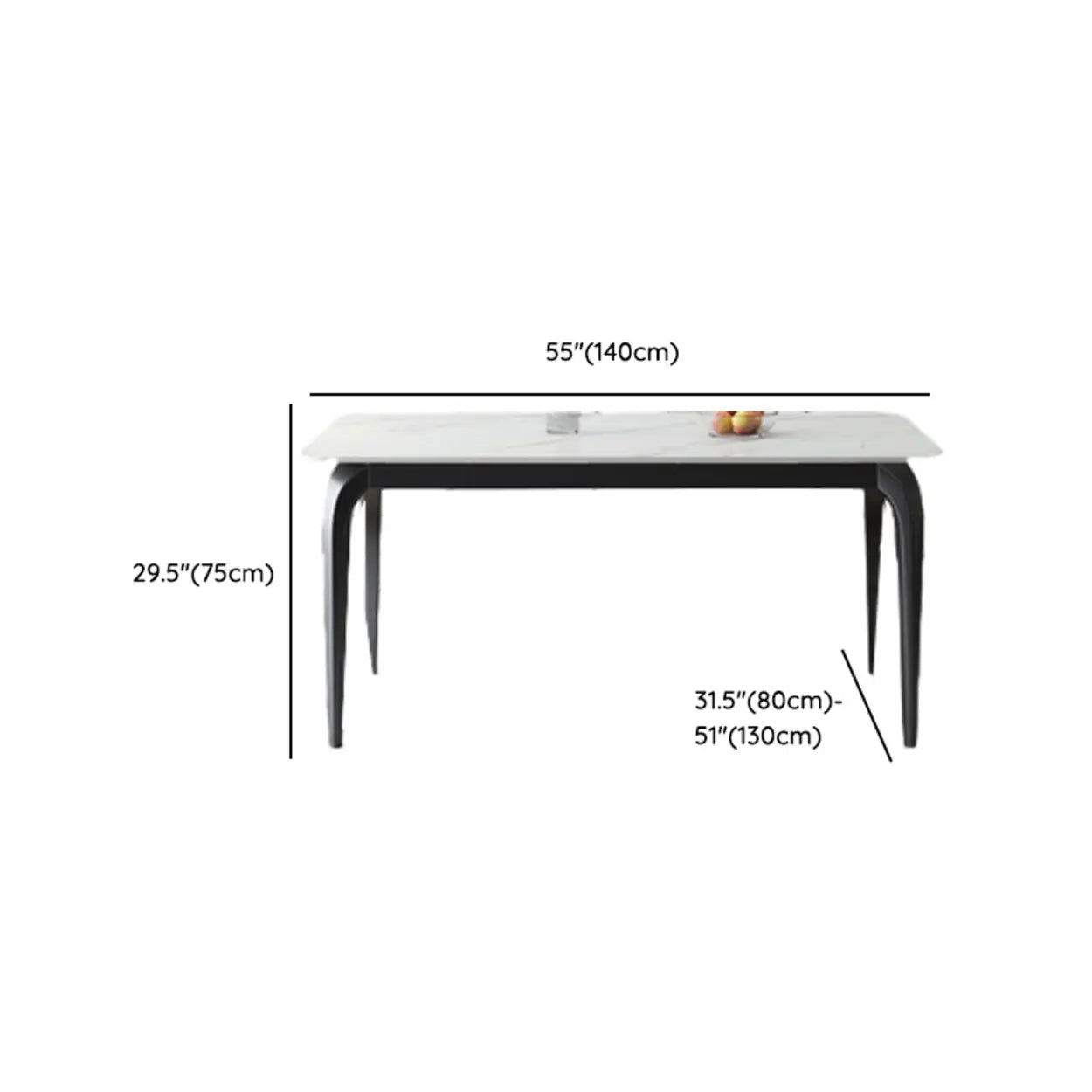 Casual White Round Marble Self-Storing Dining Table