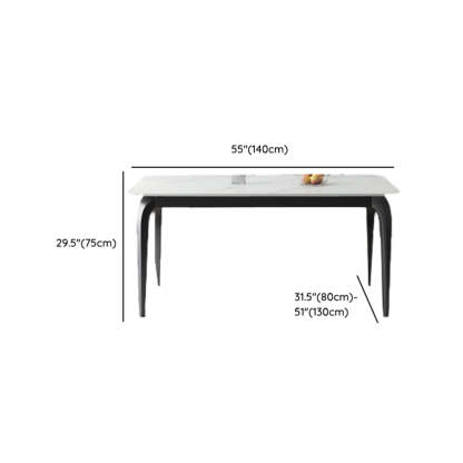 Casual White Round Marble Self-Storing Dining Table