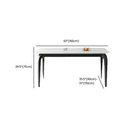 Casual White Round Marble Self-Storing Dining Table