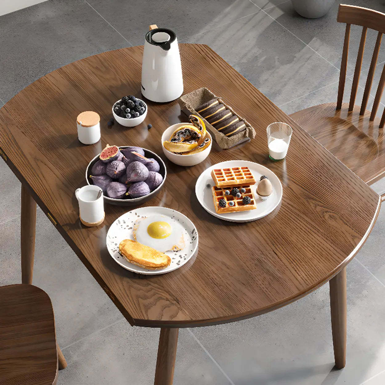 Casual Round Brown Wood Drop-Leaf Dining Table