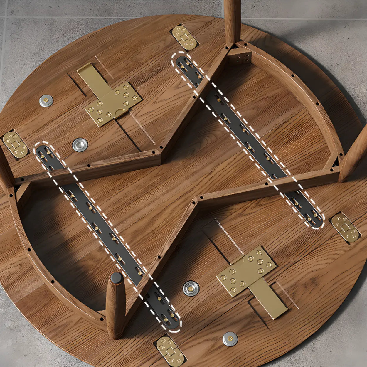 Casual Round Brown Wood Drop-Leaf Dining Table