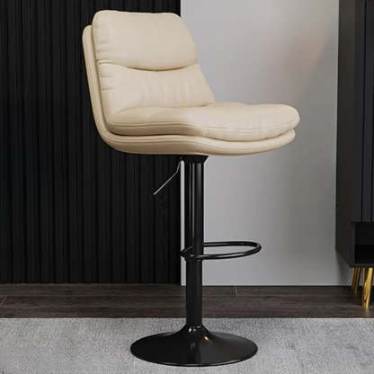 Lighom modern back saddle leather bar & counter stools — Brown / Black