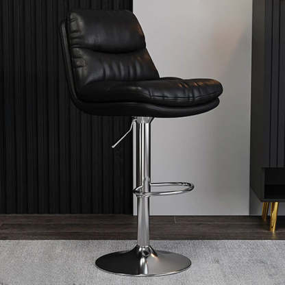 Gray leather saddle back bar & counter stools - modern — Orange / Black