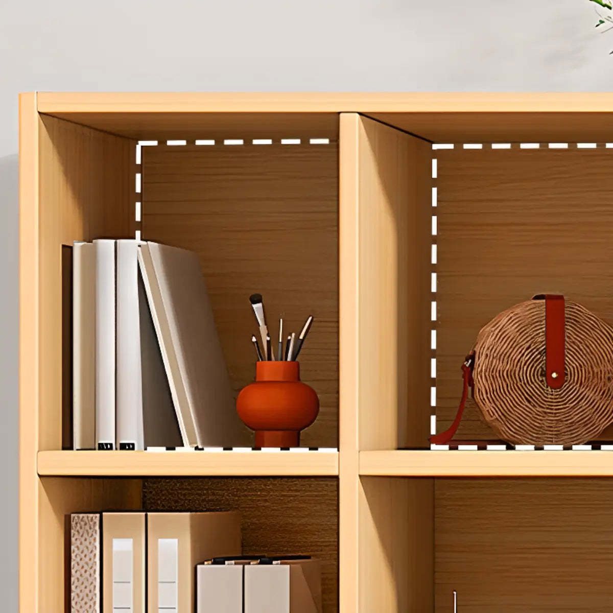Wood Vertical Wide Closed-Back Bookcase — White