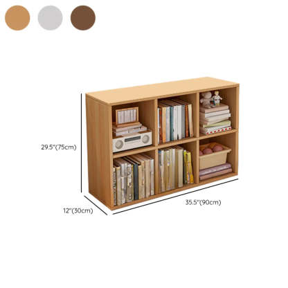 Wood Vertical Wide Closed-Back Bookcase — Oak