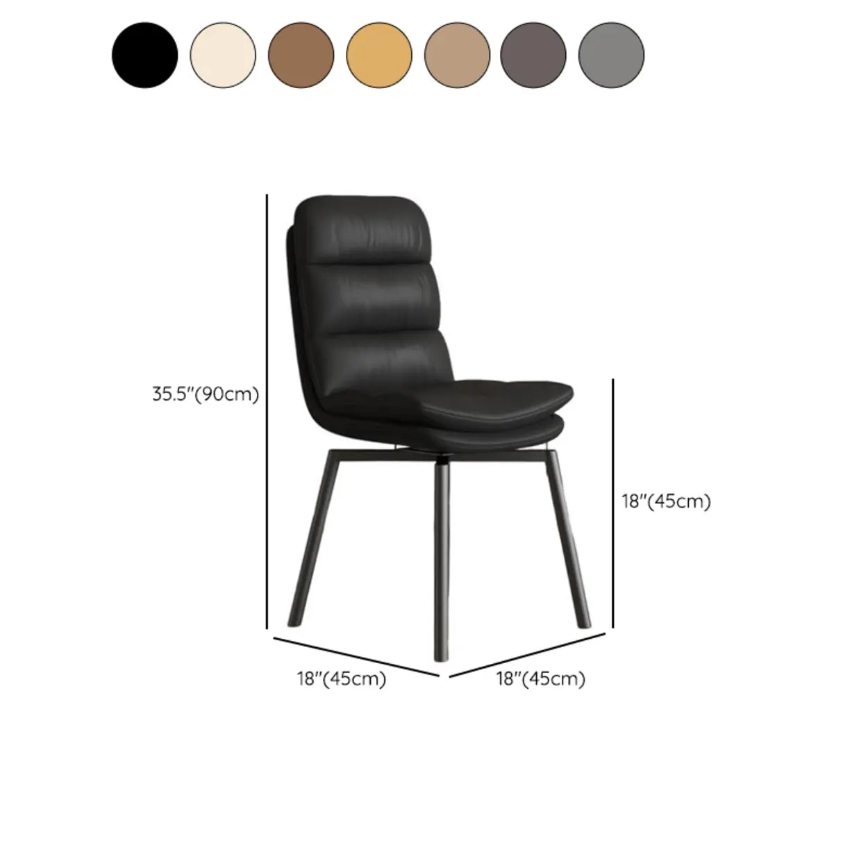Modern Leather Padded Swivel Dining Chair