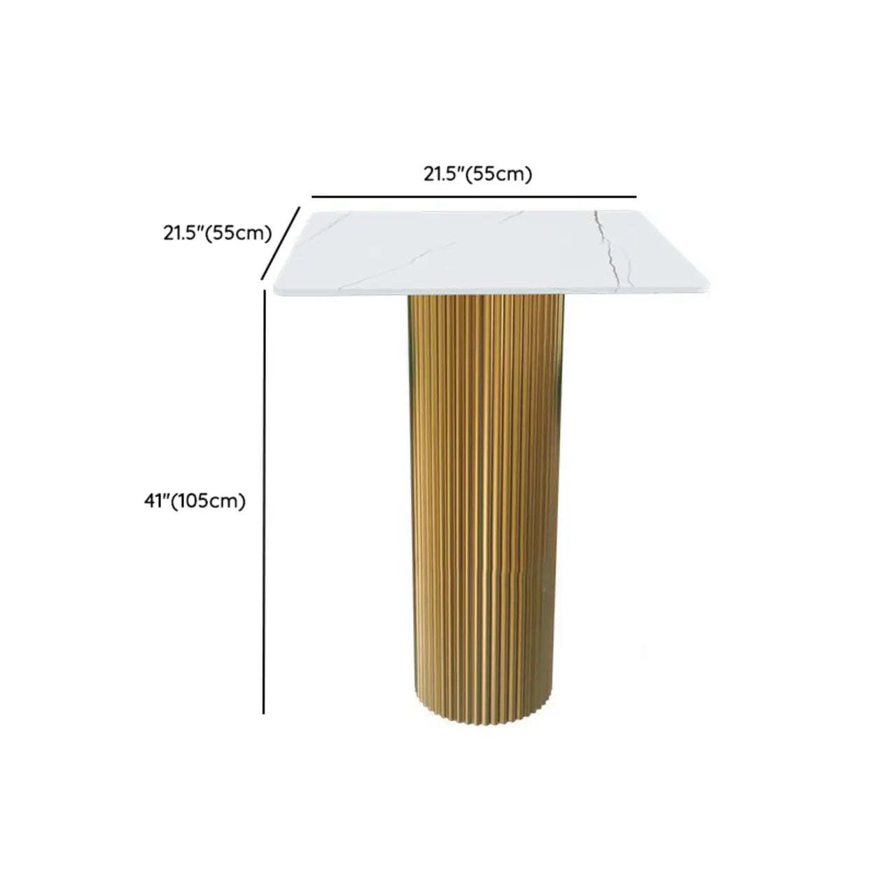 Modern Glam White Stone Bar Table
