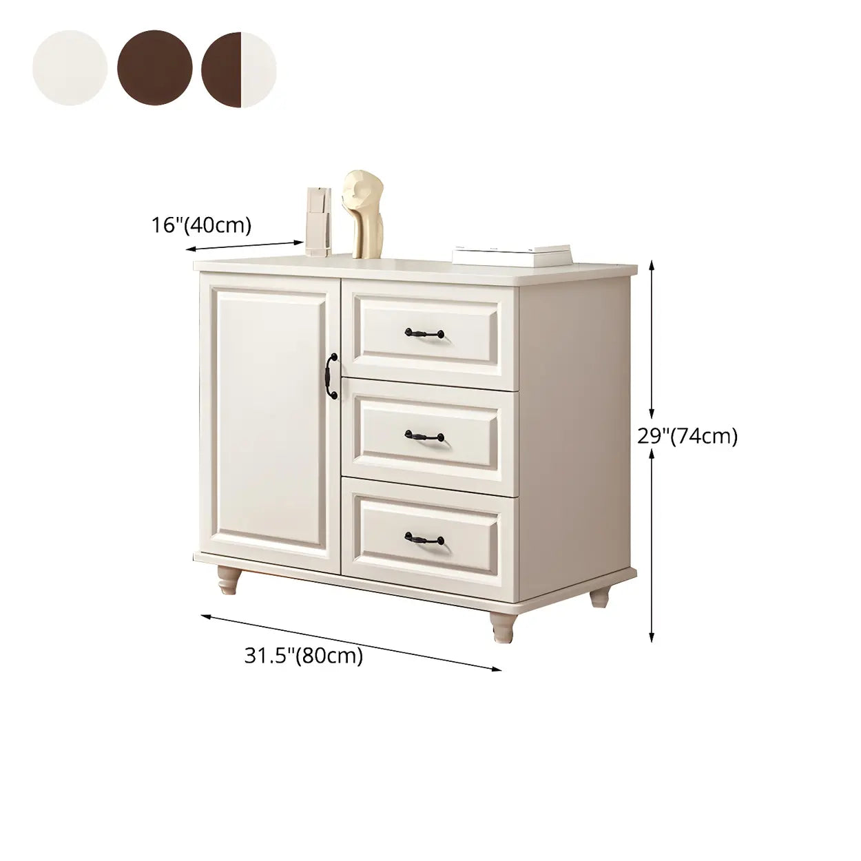 Traditional Walnut Wood Dresser Chest