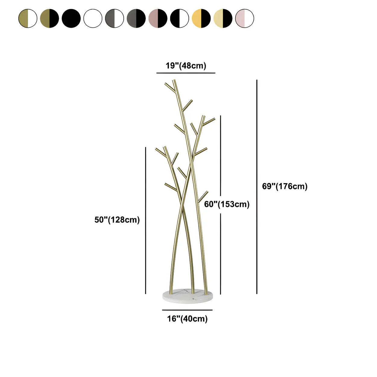 Artistic Branch Gold Metal Entryway Coat Rack