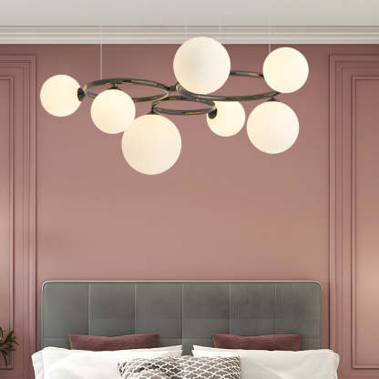 5/7/9-Light Glass Ball Circular Contemporary Chandelier