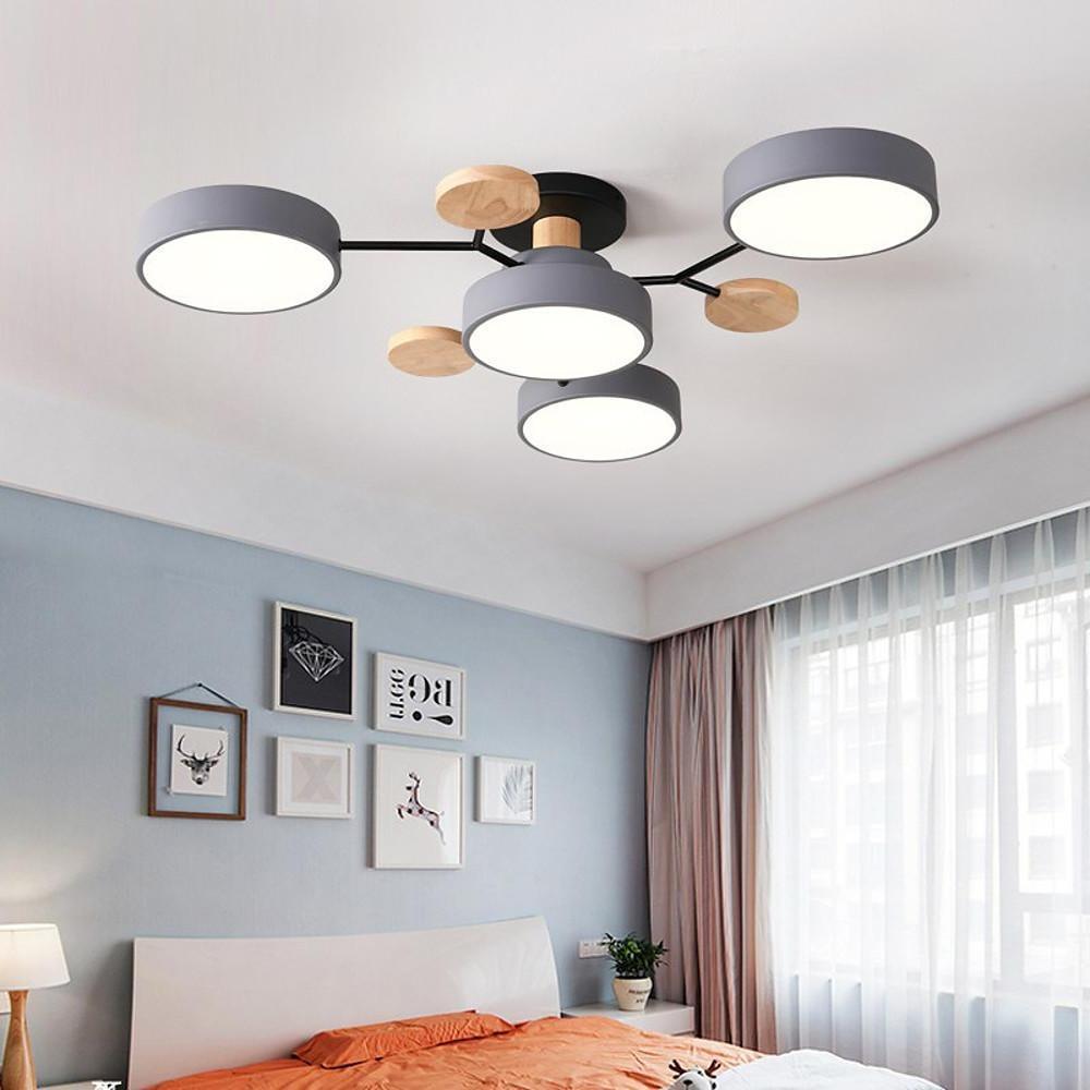 Sputnik Artistic Bedroom Lights Chandeliers Metal Wood Bamboo Baby Kids Lights Ceiling Lights-Lighom