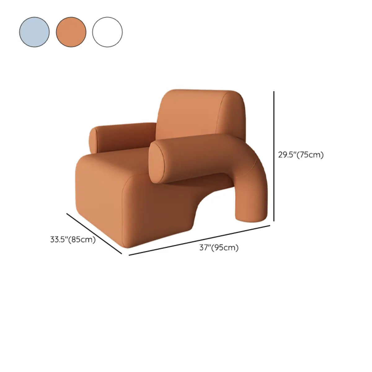 White Sherpa Low-Back Arm Chair