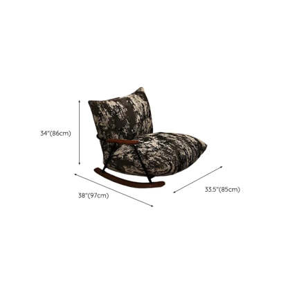 Rustic Black Pattern Stain-Resistant Rocking Chair
