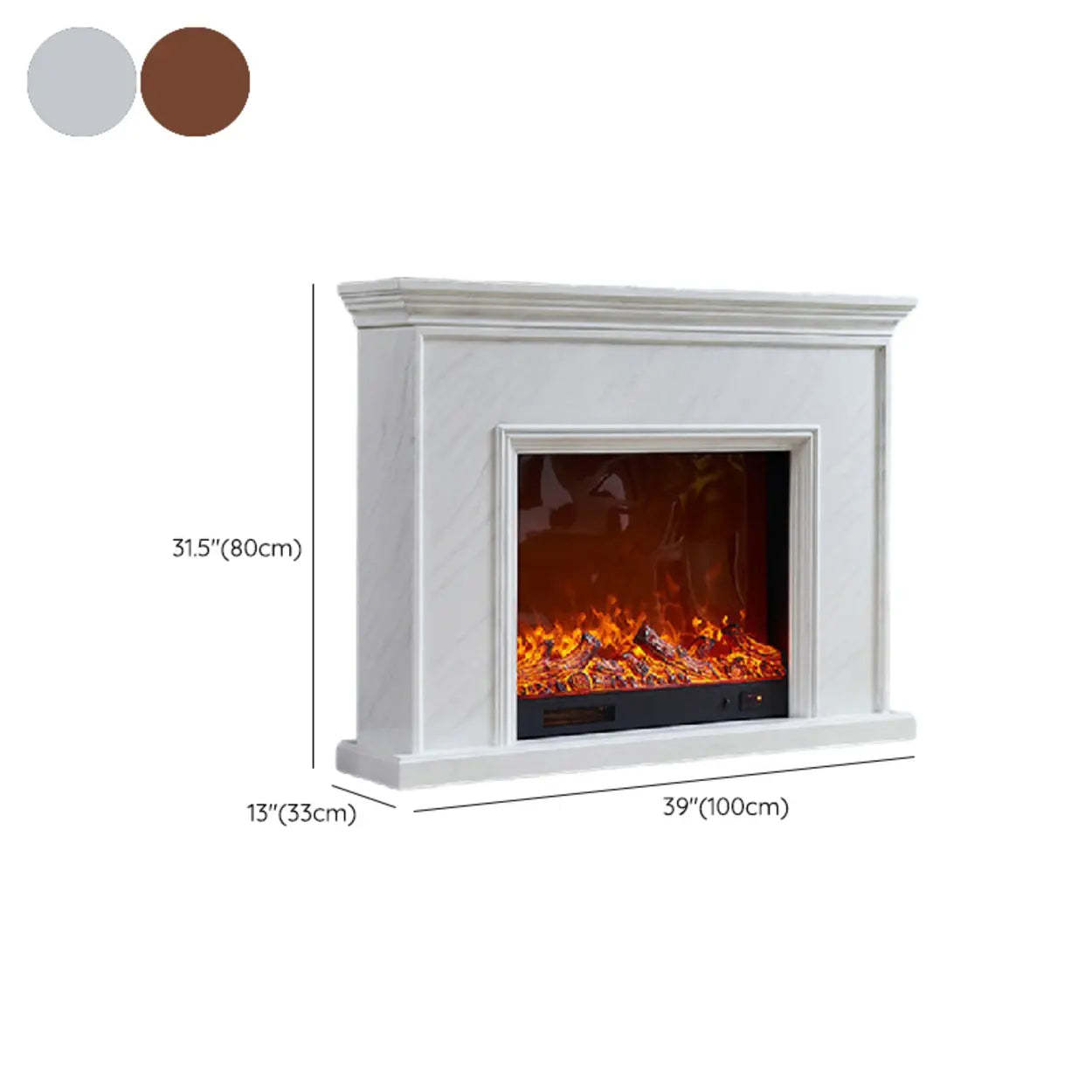 Modern Wood Mantel Electric Fireplace TV Stand