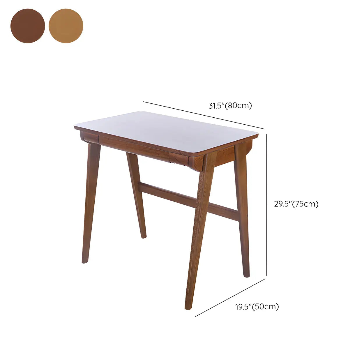 Walnut Beech Wood Drawer Writing Desk