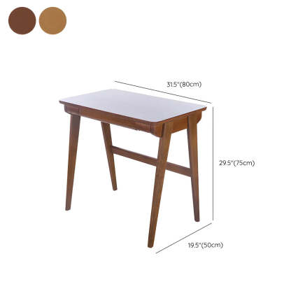 Walnut Beech Wood Drawer Writing Desk