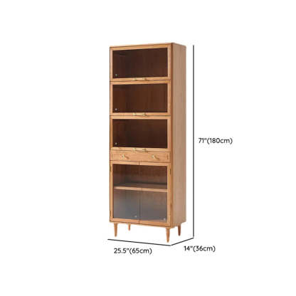 Brown 4-Layer Pine Display Cabinet