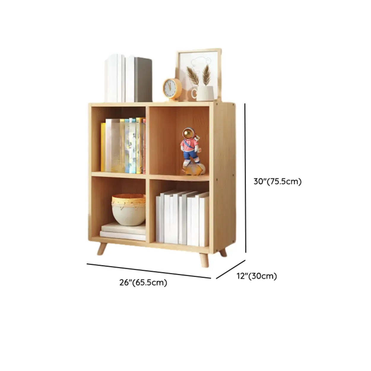 Wood Horizontal Closed-Back Bookcase