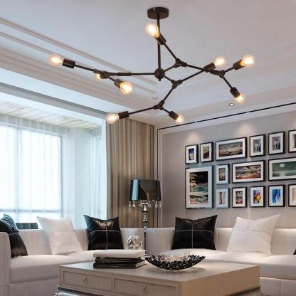 9-light LED Irregular Design Metal Nordic Chandeliers Pendant Lights-Lighom