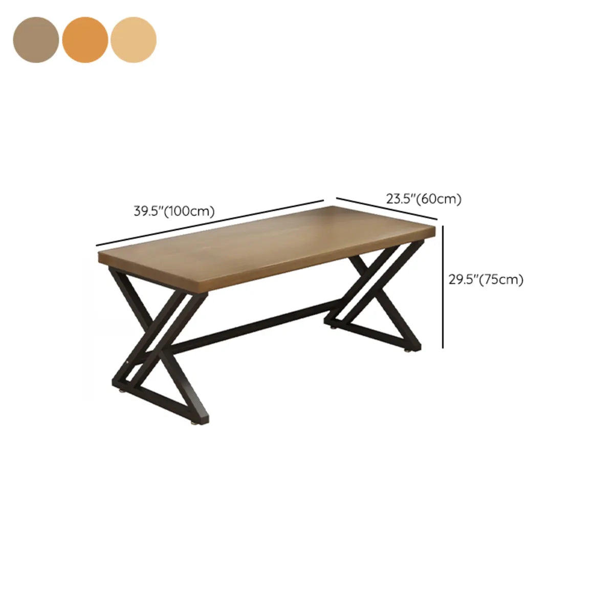 Modern Natural Butcher Block Writing Desk — Without Chairs / Natural Finish