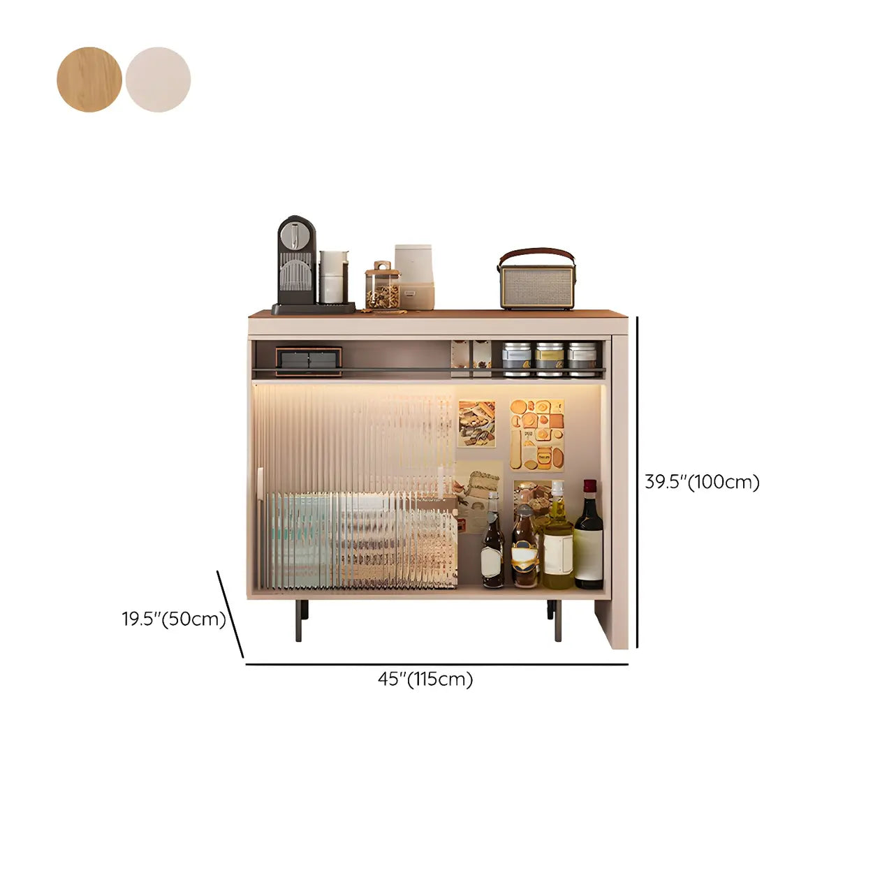 Modern L-Shaped Extendable Bar Table with Storage